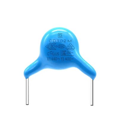 Jenis Kapasitor Keramik 102M/400V Tahan Suhu Tinggi / Tahan Api