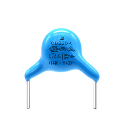 Keramik Y1 Safety Capacitor 220K Flame Retardant Epoxy Resin Package