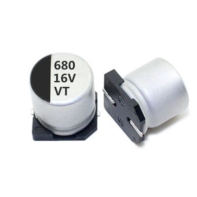 Kapasitor Elektrolit Aluminium OEM 680uf 16v Kapasitas Penyimpanan Besar
