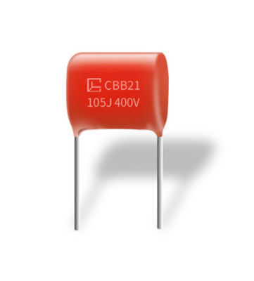 CBB21 105J 400V P15MM Metallized Polypropylene Kapasitor Ketahanan Kelembaban Yang Baik