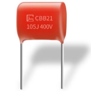 Kapasitor Polypropylene Metallized Tahan Kelembaban Yang Baik CBB21 105J 400V P15MM