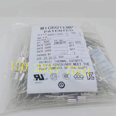MICROTEMP G8A00072C Fuse Termal Kapasitas gangguan arus hingga 25 ampere pada 250VAC G8A01Tf072C