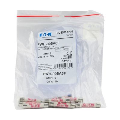 Ferrule Fuse Link Untuk Perlindungan DC Common Bus FWH-005A 6*32mm Ukuran